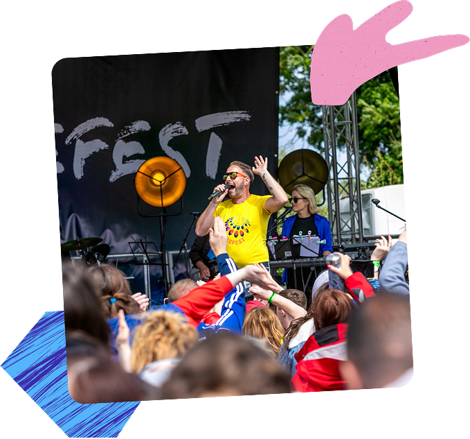 Photography of the Able Fest stage during a concert. One of the inclusive events organised by Able Events.