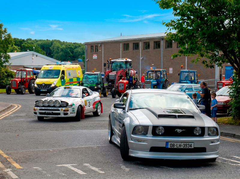 Photo of cars, lorries and tractors on display at the Able Spin event in Ireland
